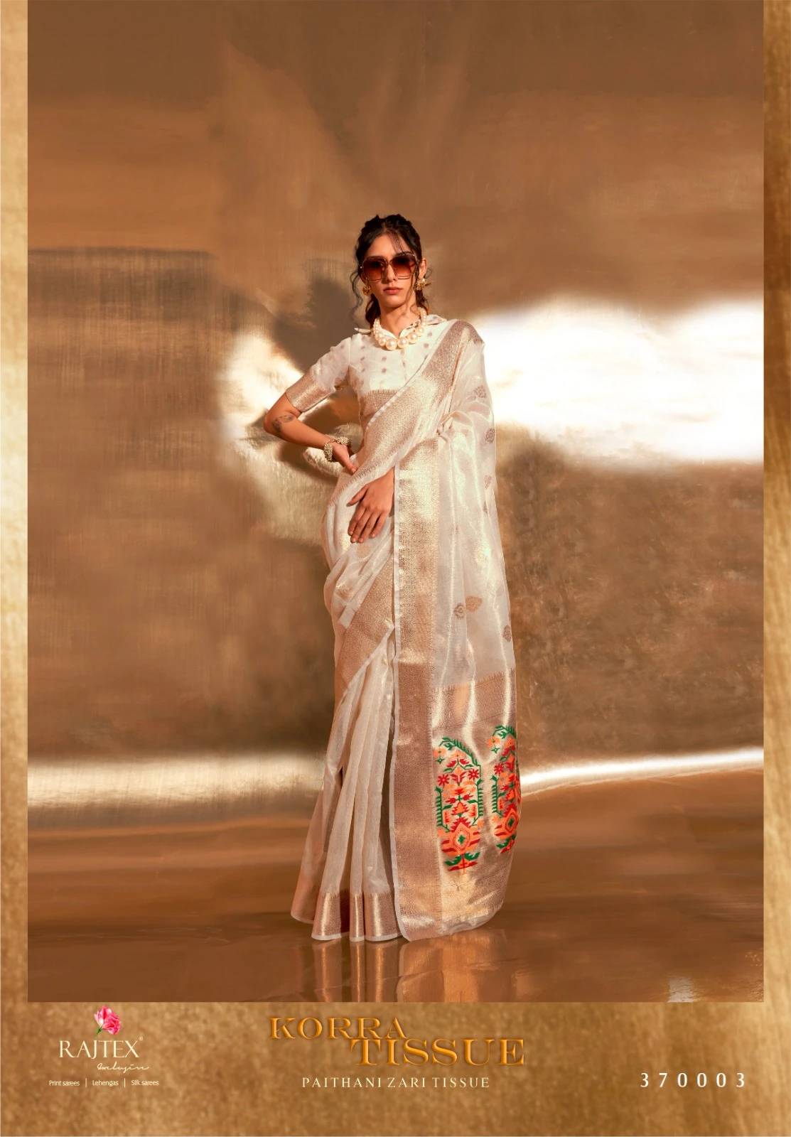 Rajtex 370000 Series Zari Tissue Wholesale Fancy Sarees Catalog — Wholesale Sarees, rajtex wholesale from Surat - Gallery Image 5